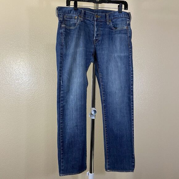 H&M Jeans Size 34/32 Slim Low Waist 100% Cotton Button Fly - Picture 1 of 16